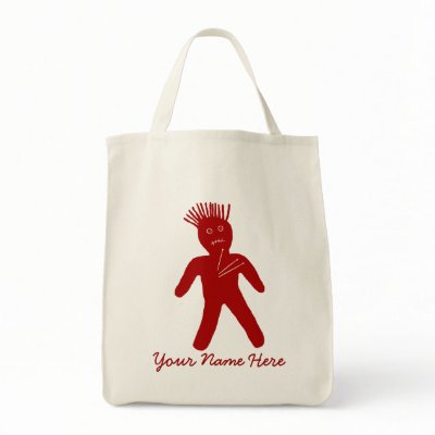 Blood Red Voodoo Doll Canvas Bag by JuJuGarden