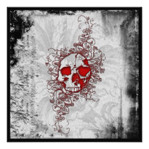 Blood Skull Goth Grunge Invitation