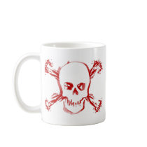 Blood Smeared Skull & Bloody Cross Bones Mugs