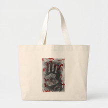 Blood Splatter Handprint Tote Bags