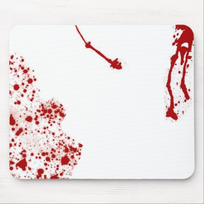 Blood Splatter Mouse Pad by kinggraphx