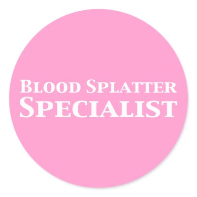 Blood Splatter Specialist Gifts Sticker by Funny_Gifts