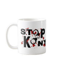 Blood Splattered STOP KONY Message Mugs