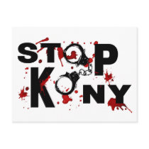 Blood Splattered STOP KONY Message Postcard