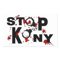 Blood Splattered STOP KONY Message Rectangle Sticker
