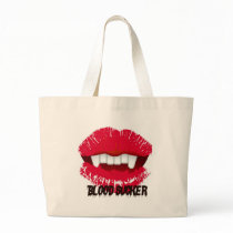 BLOOD SUCKER VAMP LIPS PRINT TOTE BAG