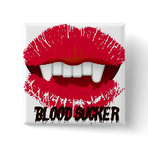 BLOOD SUCKER VAMP LIPS PRINT PINBACK BUTTONS