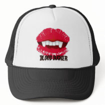 BLOOD SUCKER VAMP LIPS PRINT TRUCKER HAT