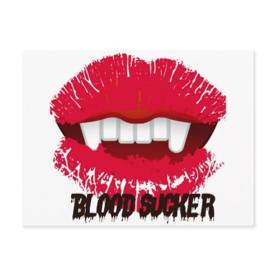 BLOOD SUCKER VAMP LIPS PRINT POST CARD by CreativeContribution