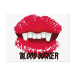 BLOOD SUCKER VAMP LIPS PRINT postcards