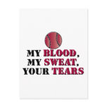 Blood sweat tears - baseball/softball post cards