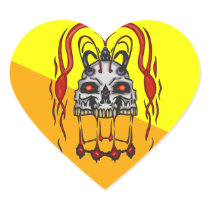 Blood Thirsty Cyborg Skull Heart Sticker
