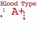 Blood Type A+ Embroidered Hoodie
