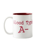 Blood Type A Negative mugs