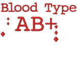 Blood Type AB+ Embroidered T-shirt