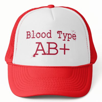 Blood Type AB Positive Trucker Hat by opheliasart