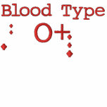 Blood Type O+ Embroidered T-shirt embroidered shirts