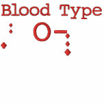 Blood Type O- Embroidered T-shirt
