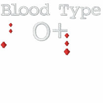 Blood Type O+ Embroidered Tee