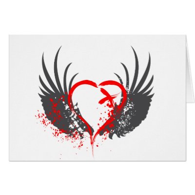 Blood Wings - Emo, Rock, goth, alternative, grunge Card by RAWRoutloud