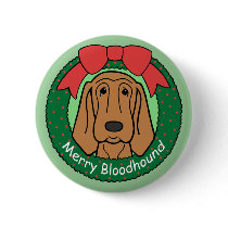 Bloodhound Christmas Button