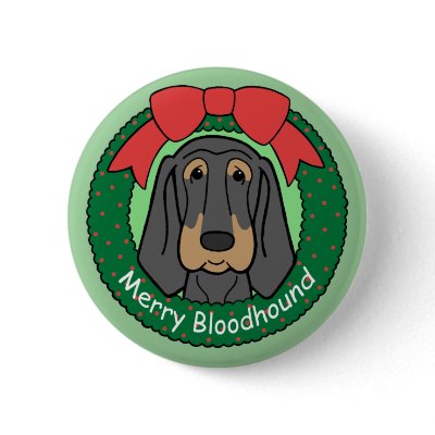 Bloodhound Christmas Pin by dogcartoons