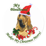 Bloodhound Christmas Gifts Round Stickers