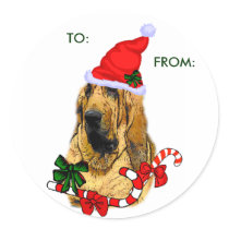 Bloodhound Christmas Gifts, TO:, FROM: Stickers