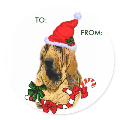 Bloodhound Christmas Gifts, TO:, FROM: Stickers by DogsByDezign