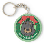 Bloodhound Christmas Keychain