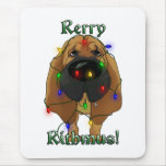 Bloodhound - Christmas Lights Mousepad