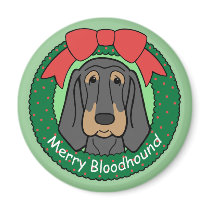Bloodhound Christmas Magnets