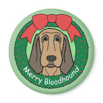Bloodhound Christmas Magnets