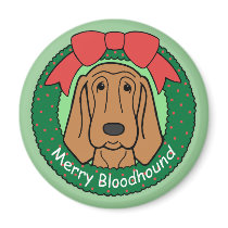 Bloodhound Christmas Fridge Magnets