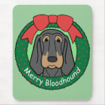 Bloodhound Christmas Mouse Mats