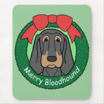 Bloodhound Christmas Mouse Mats