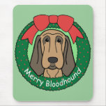 Bloodhound Christmas Mouse Pads