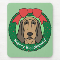 Bloodhound Christmas Mouse Pads