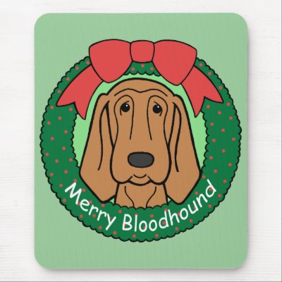 Bloodhound Christmas Mouse Mats by dogcartoons