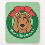 Bloodhound Christmas Mouse Mats