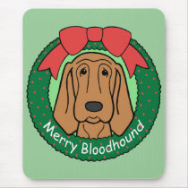 Bloodhound Christmas Mouse Mats