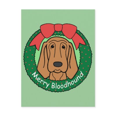 Bloodhound Christmas Post Card by dogcartoons