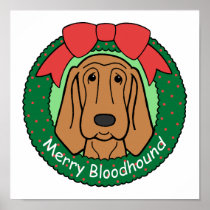 Bloodhound Christmas Print