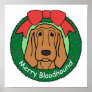 Bloodhound Christmas Print