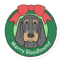 Bloodhound Christmas Stickers