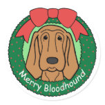 Bloodhound Christmas Sticker