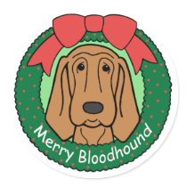 Bloodhound Christmas Sticker