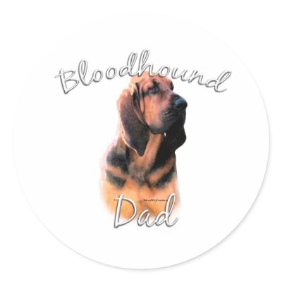 Bloodhound Dad 2 Round Stickers by GreyWolfCreation
