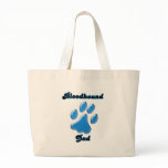 Bloodhound Dad Blue Pawprint  Canvas Bags