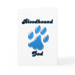 Bloodhound Dad Blue Pawprint  cards
